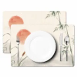 Minimalistisch - Bamboe - Groen Placemat vinyl groot -zzsfeer2_Kitchenyeah-website