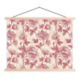 Pioenrozen - Modern -  Rood textielposter latten blank klein 122 -3d
