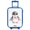 Pinguïn met roze strik en ijsdruppels Kinderkoffer - Blauw klein -zz3dotto