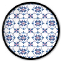 Modern - Patroon - Blauw - Roze Fotolijst rond zonder passe partout klein 856 -3d