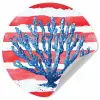 Koraal - Verfstructuur - Rood - Blauw Wandcirkel behangsticker klein -3d