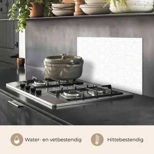 Patroon - Lijn - Design - Zwart - Wit keuken achterwand spatscherm klein 900 -usp_NL