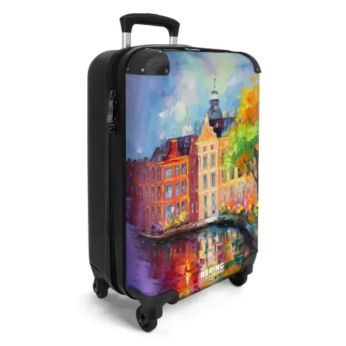 Olieverf - Amsterdam - Kunst - Kleurrijk NBS - Handbagage koffer - Kinderen Unisex middel -productfoto_3d