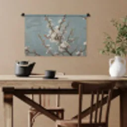 Botanisch - Stilleven - Blauw Wandkleed katoen klein -sfeer6