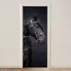 Portret - Paard - Donker deurposter klein -3d_beige