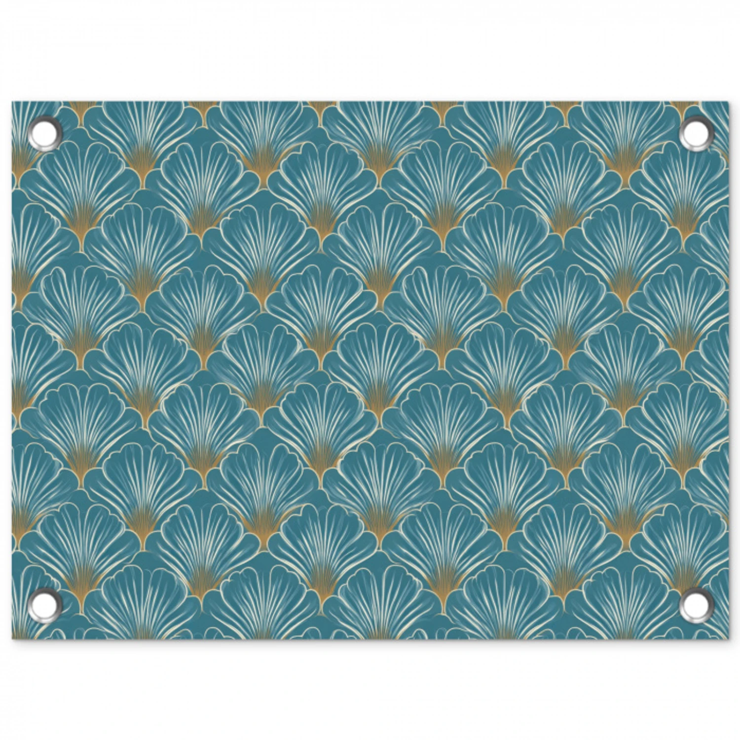 Symmetrisch - Patroon - Blauw tuinposter los doek klein 239 -3d