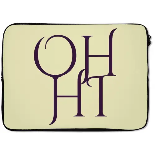 Oh hi - Geel - Monogram laptophoes neopreen klein -zkaufland3dotto