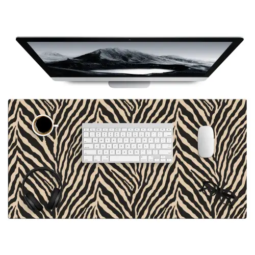 Zebra - Klassiek - Zwart Muismat XXL klein 681 -3d