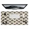 Waaiers - Botanisch - Zwart - Beige Muismat XXL klein 681 -3d