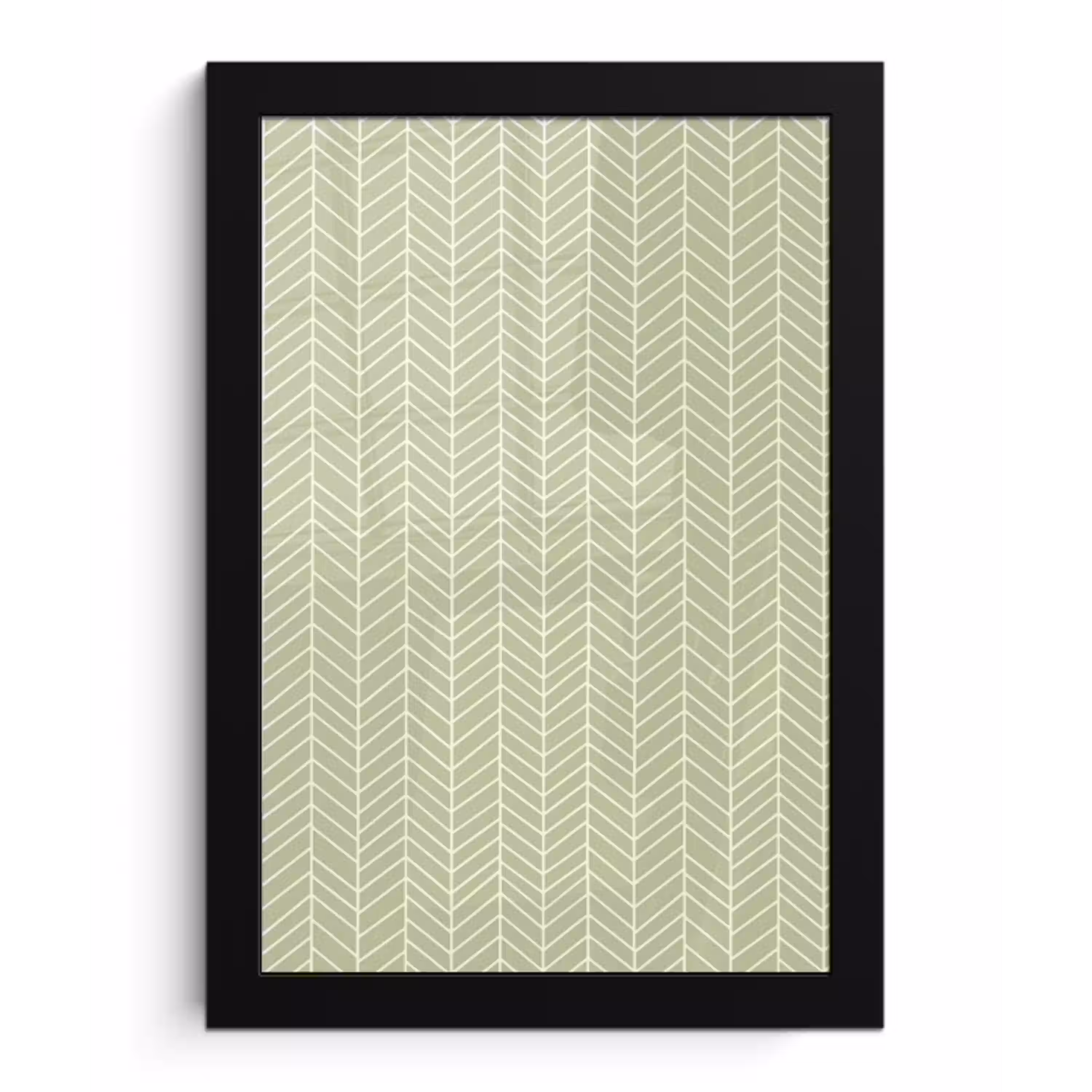 Saliegroen - Visgraat - Geometrisch - Patroon fotolijst zwart zonder passe partout klein 224 -3d