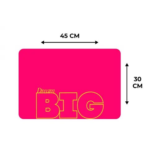 Minimalistisch - Roze - Dream big - Grafisch Placemat vinyl groot -specs