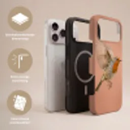Roodborst - Natuur - Roze Toughcase MagSafe Apple iPhone 17 Pro Max klein -USP_Lagen_NL