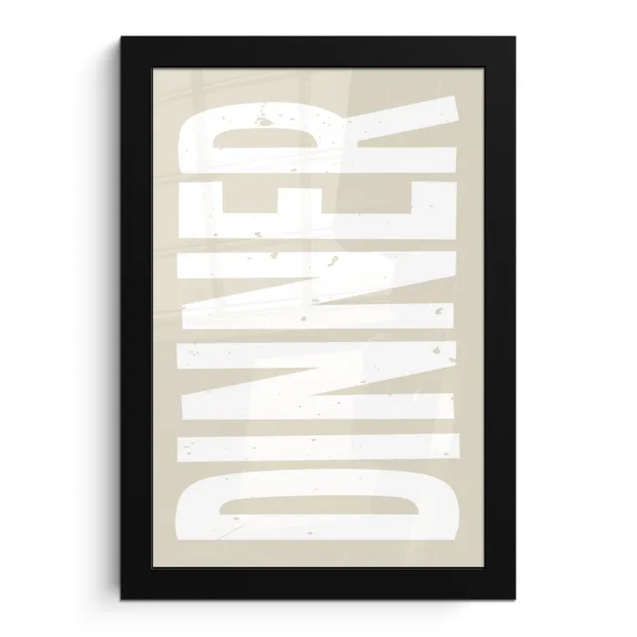 Vintage - Beige - Japandi - Wit fotolijst zwart zonder passe partout klein -3d