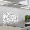Vormen - Abstract - Zwart - Wit keuken achterwand spatscherm klein 900 -3d_schuin