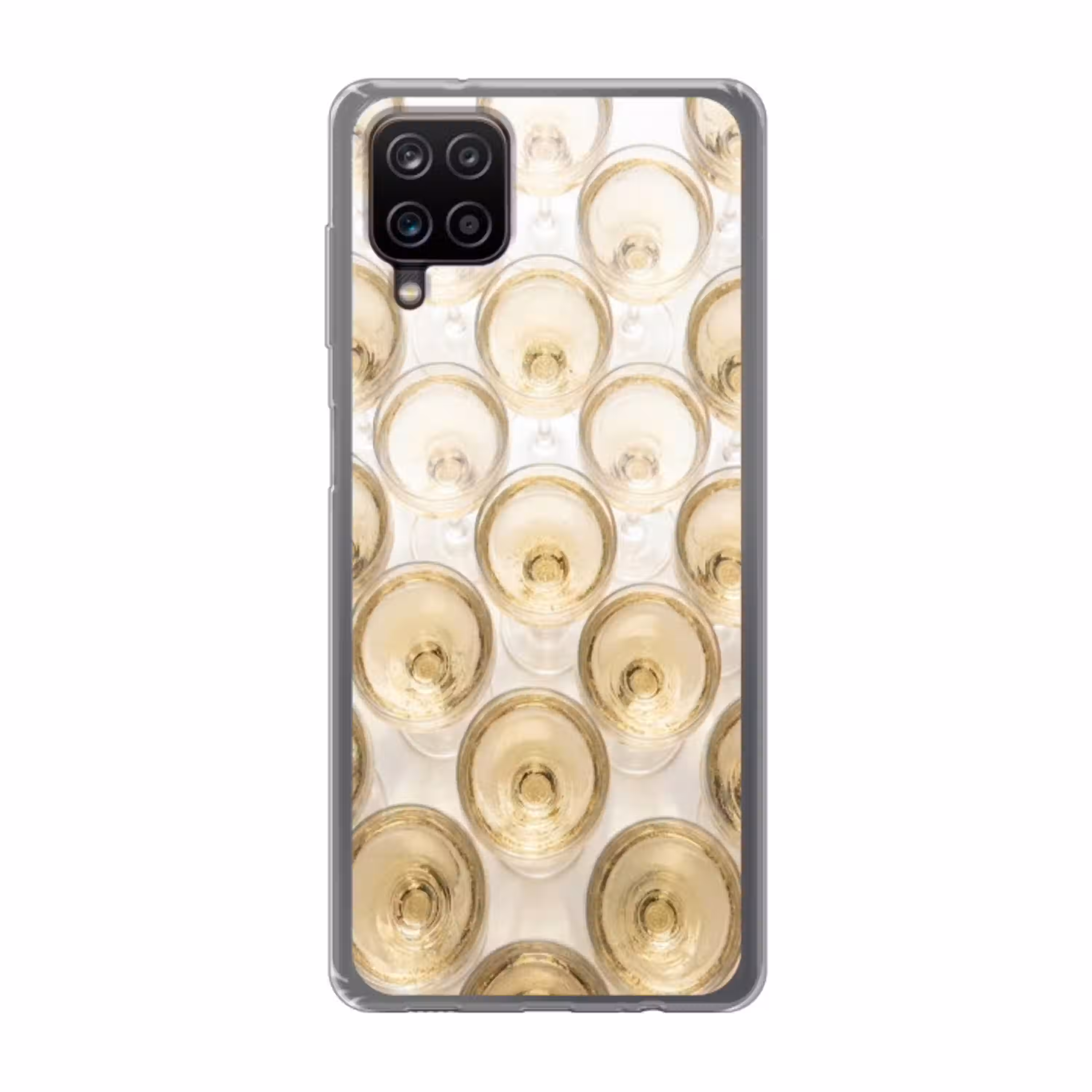 Drank - Glazen - Feest - Goud Telefoonhoesje Samsung Galaxy A12 klein -3d