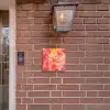Oranje bloemenmix - Klassiek Naambord Vierkant klein -sfeer7-XS