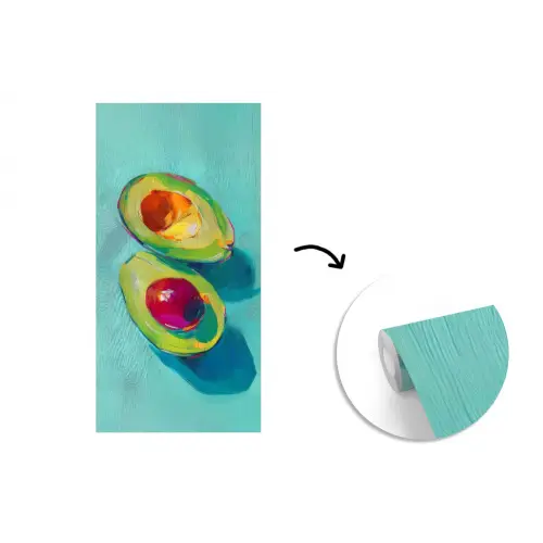 Avocado - Groen - Pit - Schaduw fotobehang vinyl groot -3d