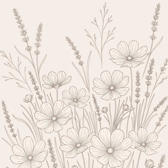 Behang - Minimalistisch - Modern - Bloemen - Beige