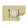 Illustratie - Bord - Bestek - Beige Muursticker klein -3d