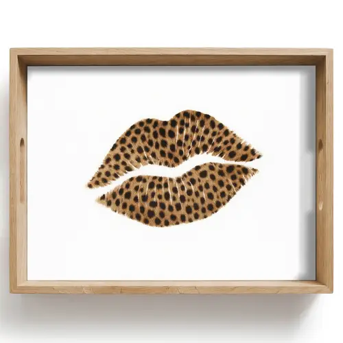 Lip - Panterprint - Minimalistisch - Wit Dienblad Rechthoek middel -z3d_shopping