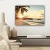 Strand - Palmbomen - Oceaan - Zonsondergang canvas 2cm klein -sfeer6