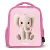 Olifant - Baby - Blosjes - Illustratie Kinderrugzak - Roze middel -3d