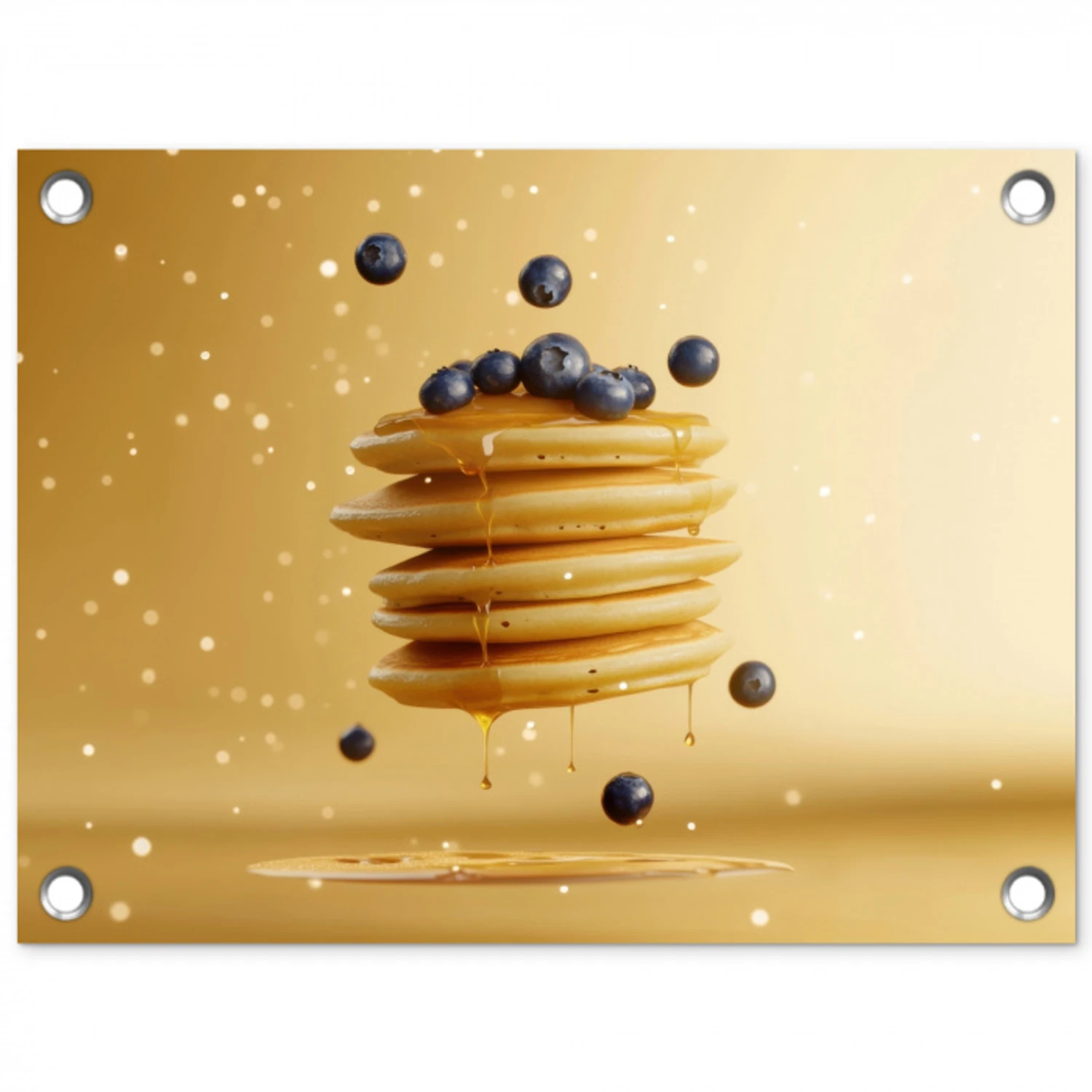 Pannenkoeken - Eten - Honing - Geel tuinposter los doek klein -3d