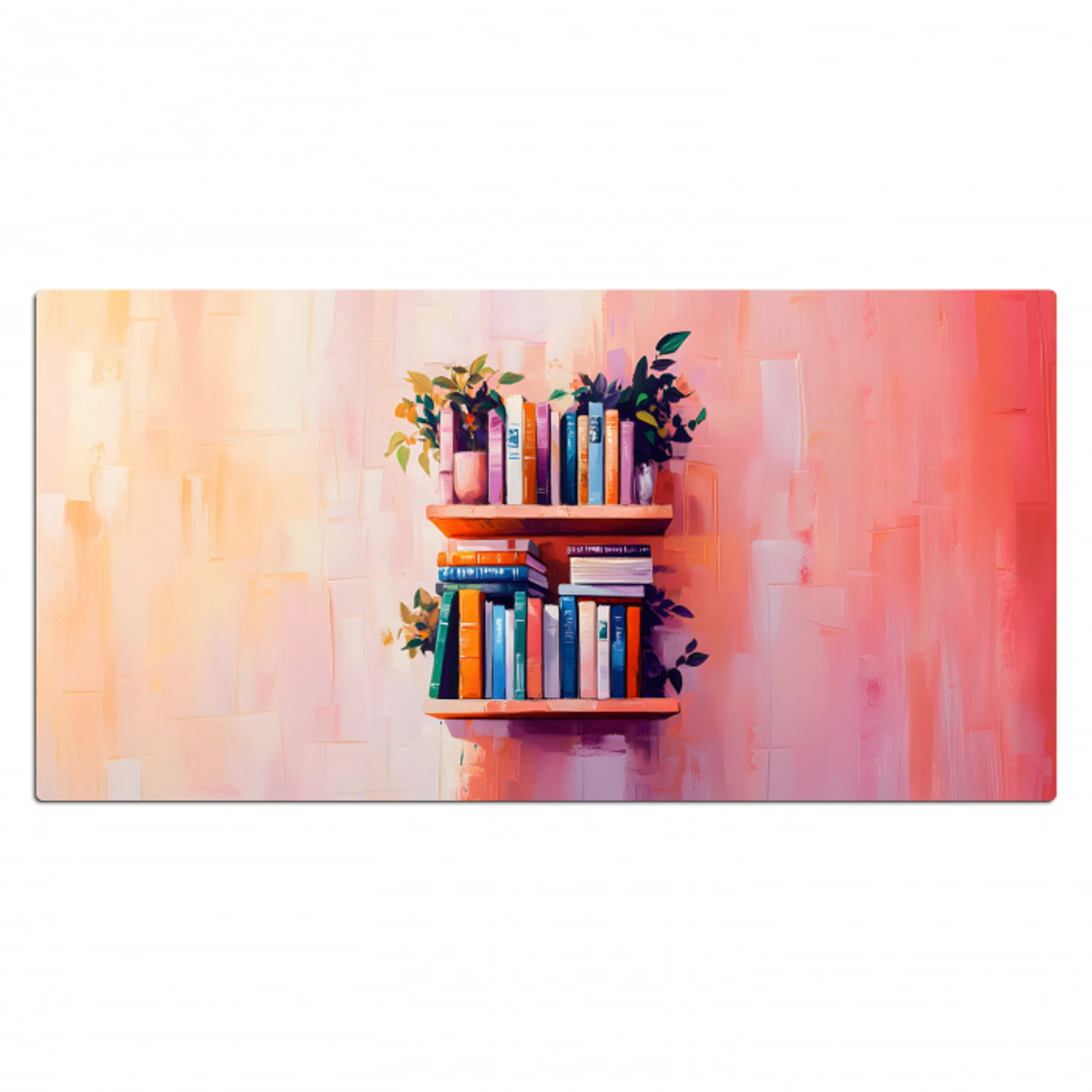 Planken - Boeken - Bladeren Muismat XXL klein -3d_leeg