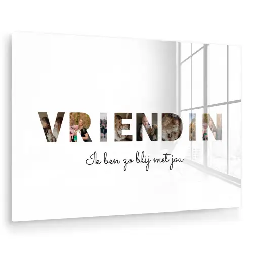 Vriendin - Lettercollage plexiglas 5mm klein -zzzproduct_nieuw