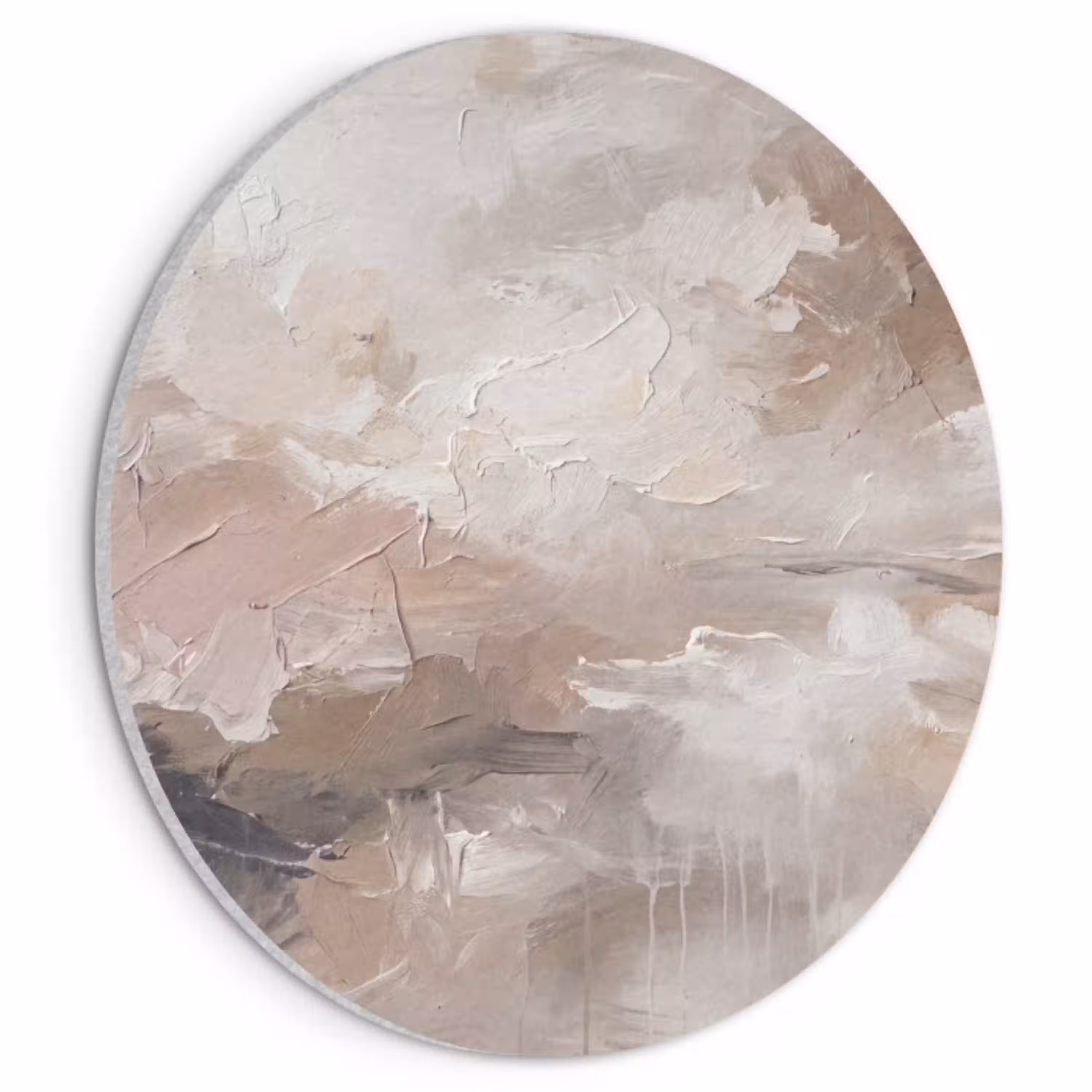 Abstract - Textuur - Kunst - Modern - Beige Akoestische PET Vilt - Rond klein -3d