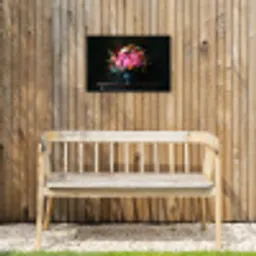 Quote - Bloemen - Vaas - Neon Tuinposter op houten frame 2 cm dik klein -sfeer4