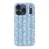 Patroon - Streep - Blauw Telefoonhoesje iPhone 17 Pro klein 878 -3d