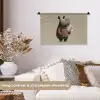 Neushoorn - Witte bloemen - Lief Wandkleed katoen klein -sfeer1