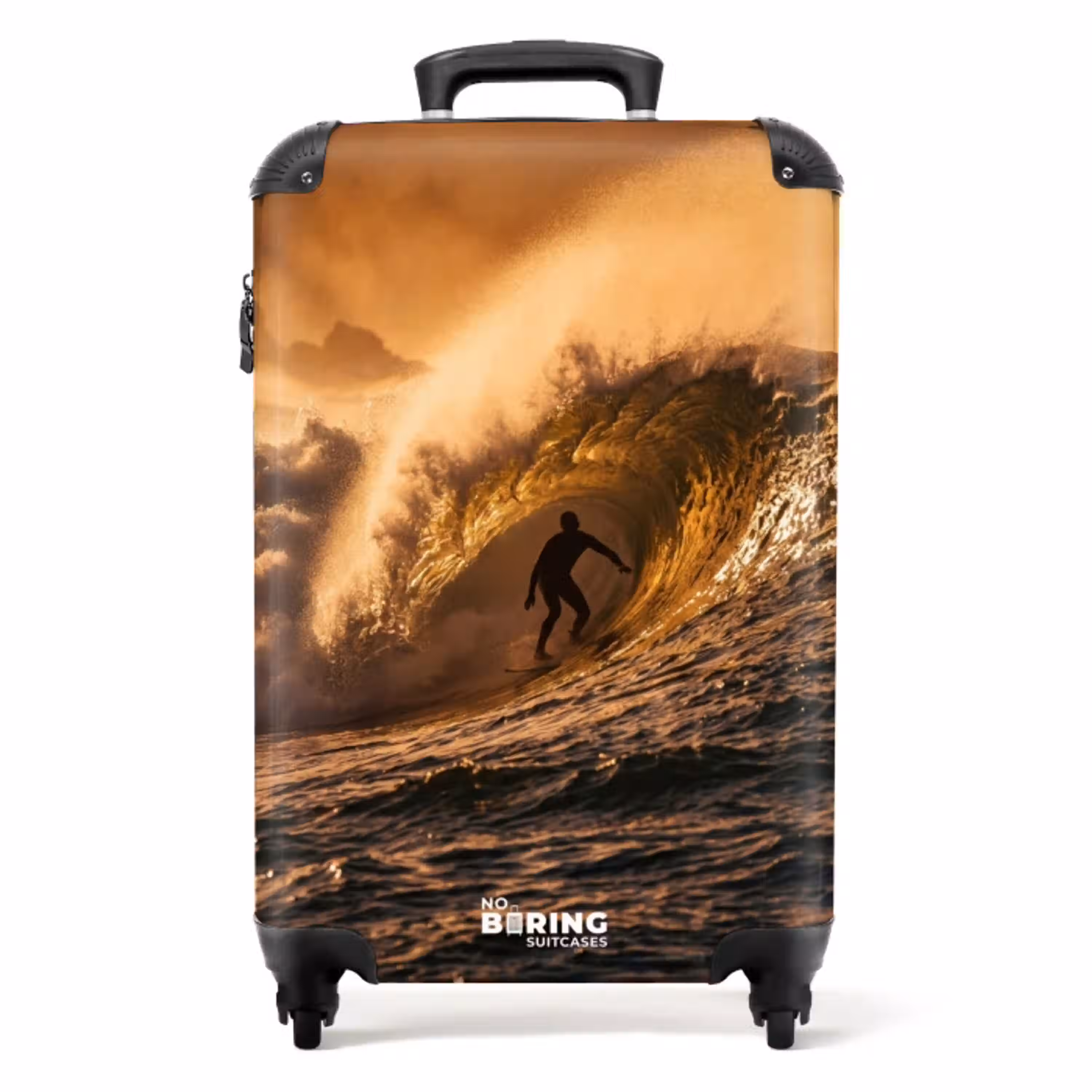Surfer - Golf - Oceaan - Sport - Oranje NBS - Handbagage koffer - Volwassenen Unisex middel -productfoto_recht