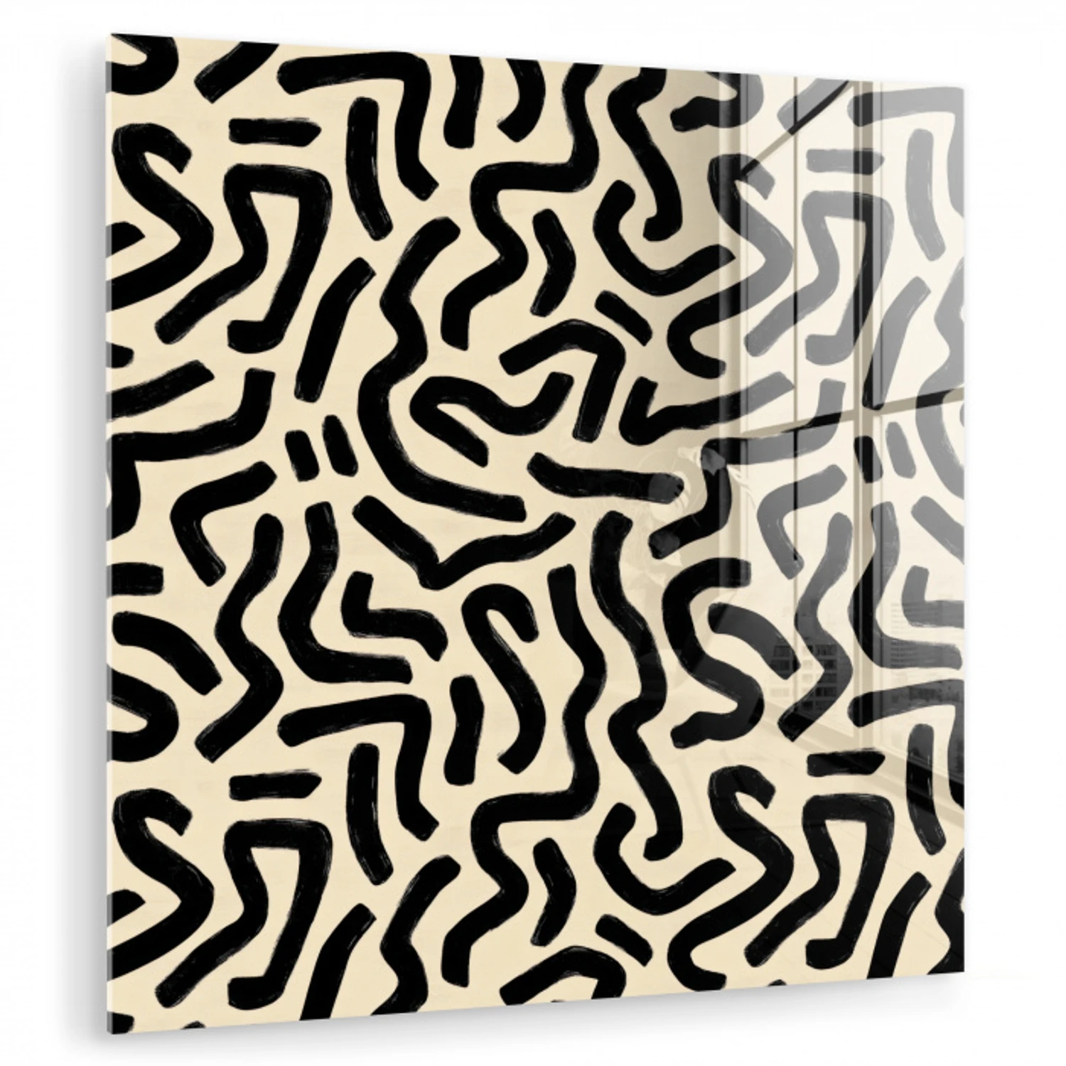 Abstract - Lijnen - Zwart plexiglas 5mm klein 11 -zzzproduct_nieuw