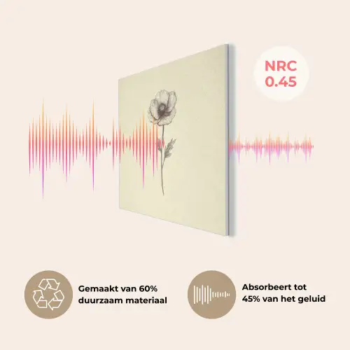 Klaproos - Illustratie - Zwart PET vilt klein -USP_NL