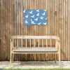 Vogels - Wit - Patroon Tuinposter op houten frame 2 cm dik klein -sfeer4