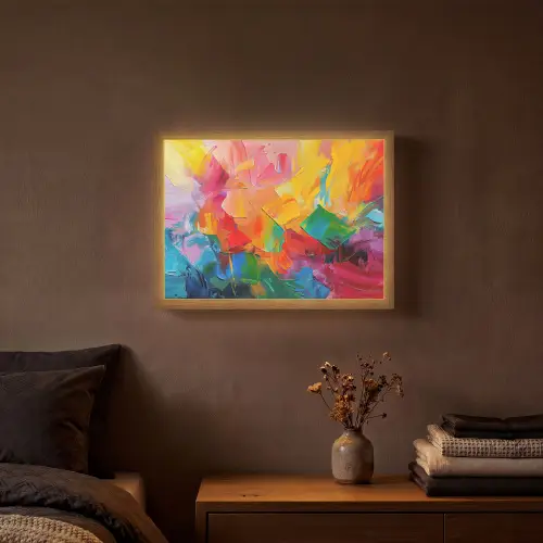 Abstract - Verflook - Modern - Kleurrijk Light Box met batterij (Wandlamp) middel -sfeer4