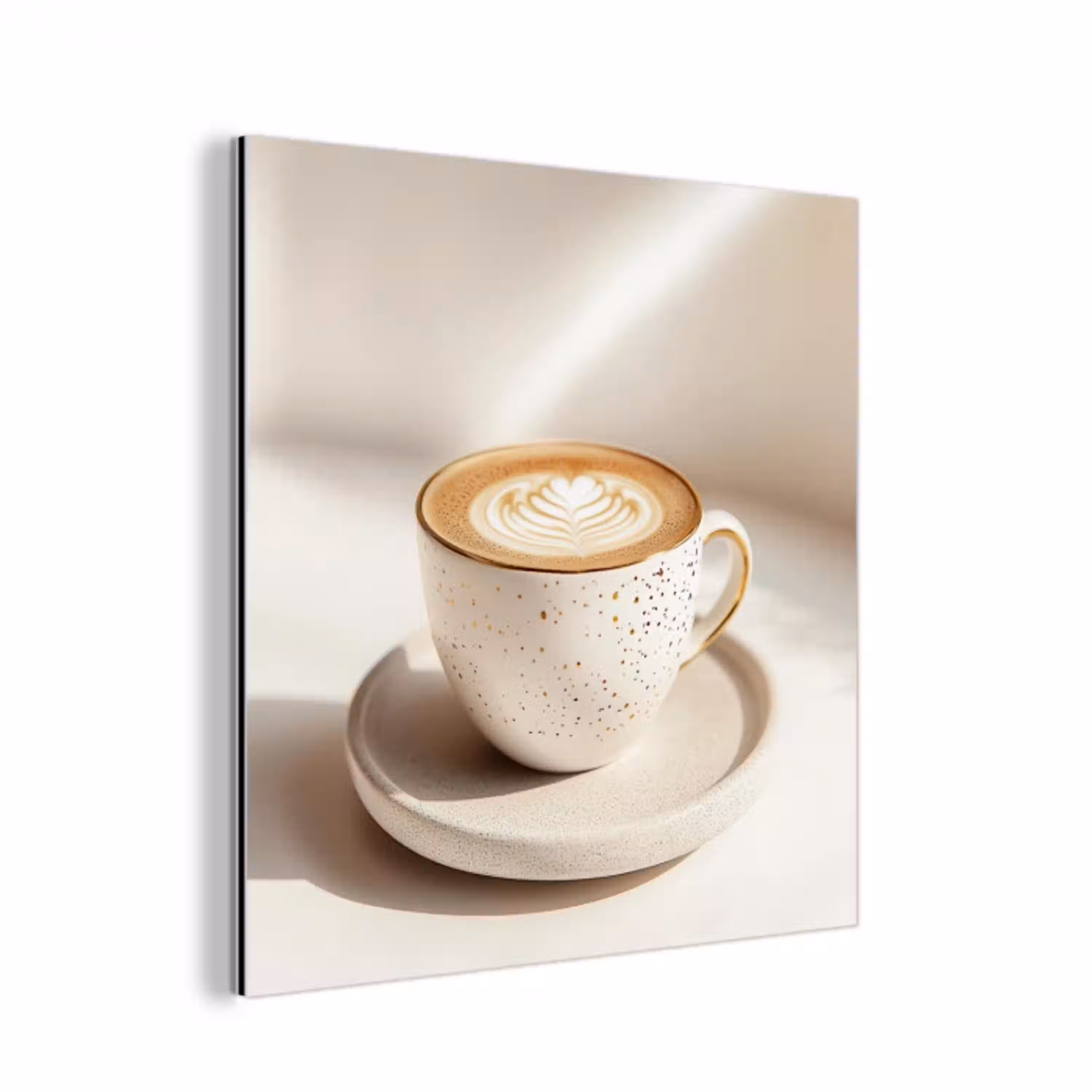Cappuccino - Schuim - Schotel - Beige aluminium wit klein -3d