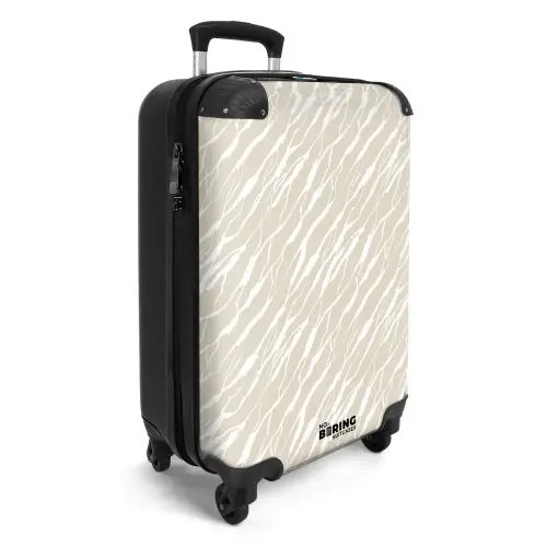 Witte lijnen over beige achtergrond NBS - Handbagage koffer - Kinderen Unisex middel -productfoto_3d