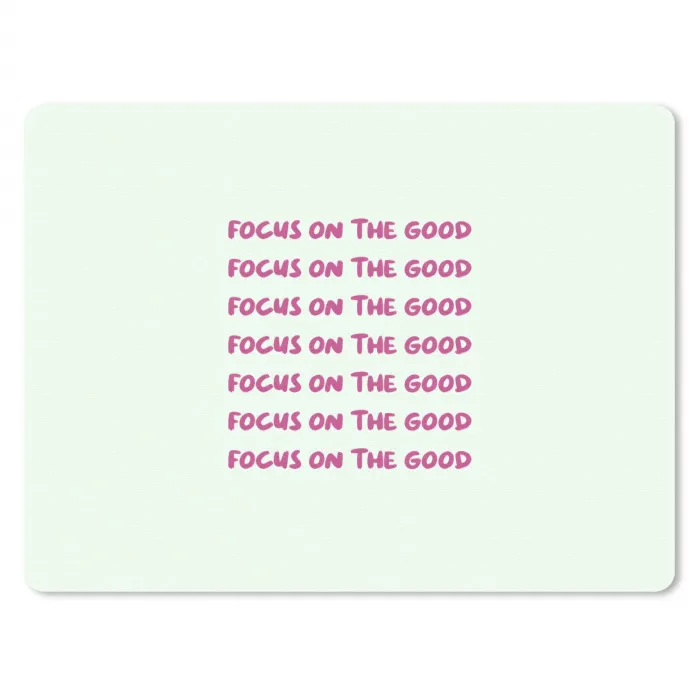 Focus on the good - Roze muismat rubber klein -3d