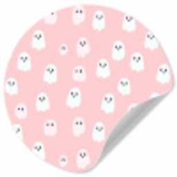 Spookjes - Patroon - Roze Wandcirkel behangsticker klein 186 -3d