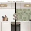 Vlakken - Rustiek - Groen keuken achterwand 2 middel 871 -voor-na2_NL