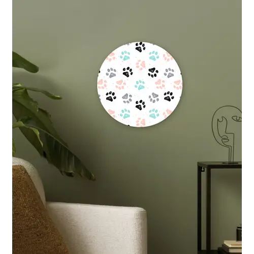 Paw - Pattern - Color Wandcirkel plexiglas klein 852 -sfeer3