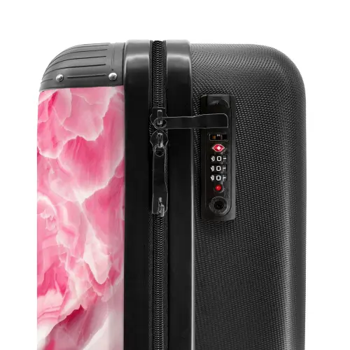 Marmer - Roze Kwarts Marmer NBS - Handbagage koffer - Kinderen Unisex middel -slot