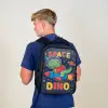 Dino - Raket - Kleurrijk Rugzak - Zwart middel -sfeer8