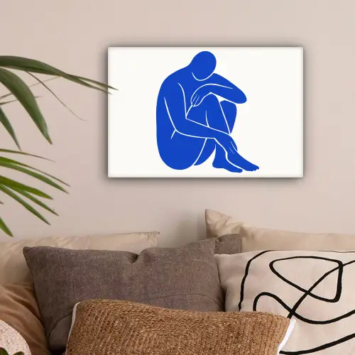 Lichaam - Abstract - Blauw canvas 2cm klein -sfeer1