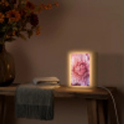 Dahlia - Bloem - Close up - Roze Light Box met kabel (Tafellamp) klein -sfeer4