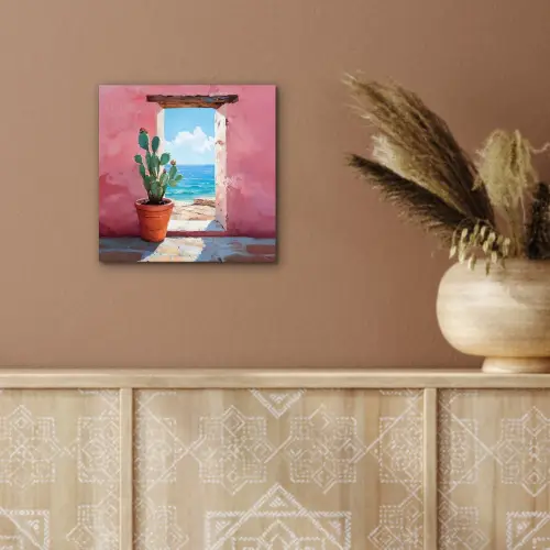 Zee - Roze - Cactus aluminium wit klein -sfeer4