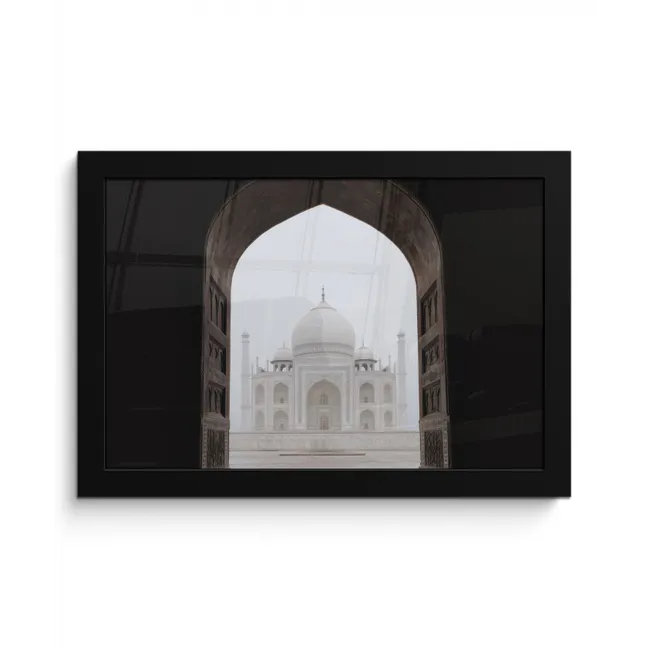 Donkere poort - Symmetrische koepel - Minaretten fotolijst zwart zonder passe partout klein -3d